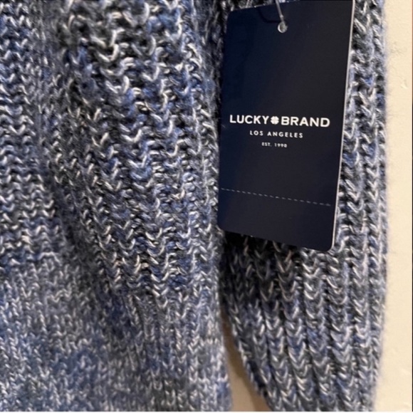 Lucky brand Blue V Neck oversized Sweater s L - Picture 3 of 5